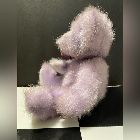 Russ Berrie Aphrodite 9” Teddy Bear Plush Lavender love on paw Purple - Picture 4 of 6